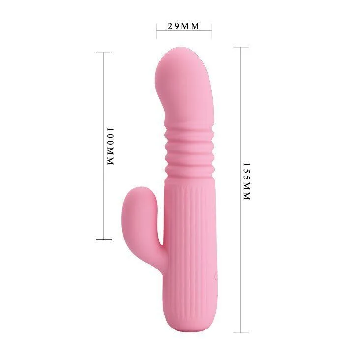 Вібромасажер з поступальним рухом Pretty Love Leopold BI-014593 (блідо-рожевий)