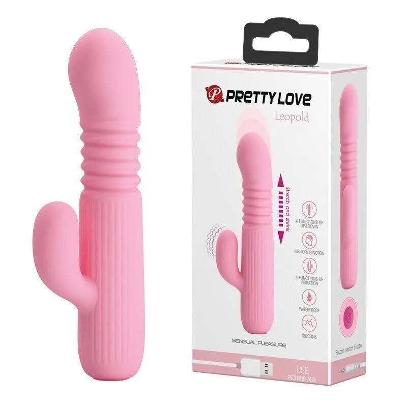Вібромасажер з поступальним рухом Pretty Love Leopold BI-014593 (блідо-рожевий)