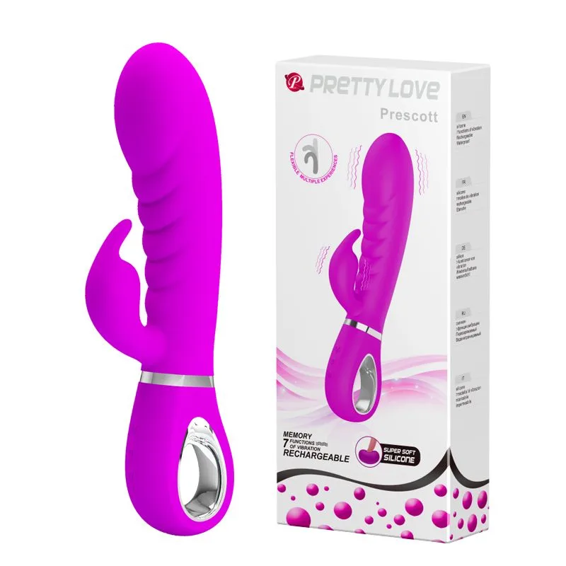Ребристий вібратор Pretty Love Prescott BI-014635-1,BI-014635 (фіолетовий)